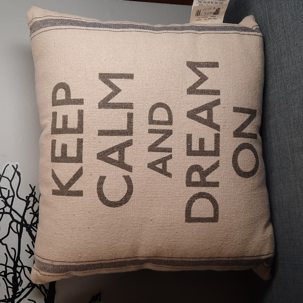 Pillow Cotton Urban Farmhouse Country Toss Throw Bedroom Keep Calm Dream On